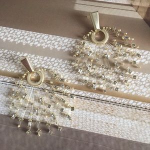 Kendra Scott Gold and Silver Fan Earrings